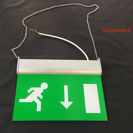 Rechargeable Battery Powered Led Emergency Double Sided Exit Signs 110V - 127V