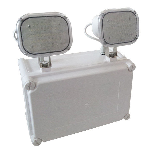 Waterproof LED Emergency Twin Spots Light, Fireproof PC Casing LED Emergency Lamp