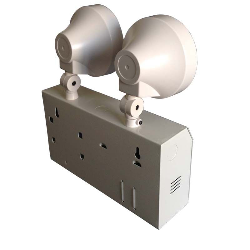 2W Twin Spot LED Emergency Lights with Steel Casing and Ni-Cd Battery for 3 Hours Duration