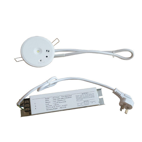 Recessed Rechargeable Commercial Ceiling Emergency Light with Battery Backup 1W SMD White LED EL1-1AN