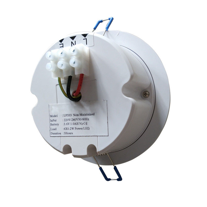 6pcs 5730 Commercial LED 3W Ceiling Recessed Emergency Light with Battery Backup IP20 Steel Casing L117N