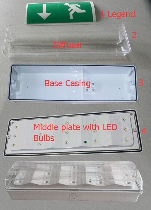 Waterproof Emergency Light Rechargeable 3W LED Wet Location Outdoor ABS Casing IP65 L102M