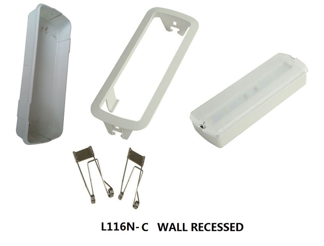 Wall Recessed Battery Rechargeable Emergency LED Light with Battery Backup IP20 SMD 5730 L116M-C