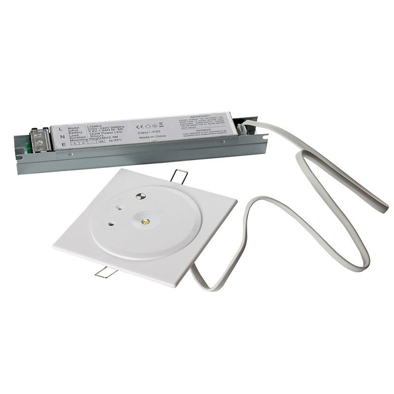 3 Hours Duration LED Emergency Light 3W SMD White Ceiling Recessed Mounted Ni-Cd Battery