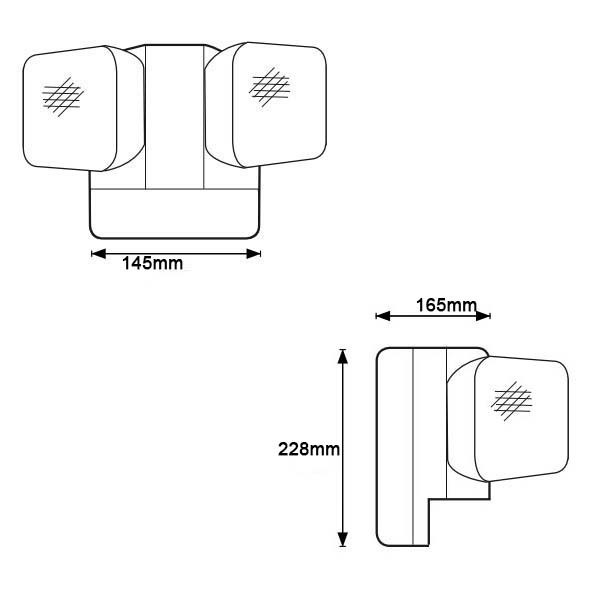 6W Twin Spot LED Emergency Light 6500K 3.6V 3.0Ah Ni-Cd Battery PC Casing IP20
