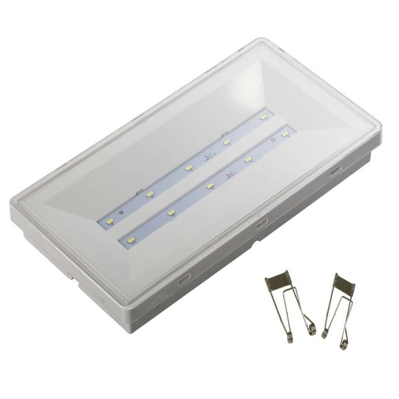 IP20 Rated Rechargeable Emergency Light 3 Hour Backup Ni-Cd Battery Safe Evacuation Lighting