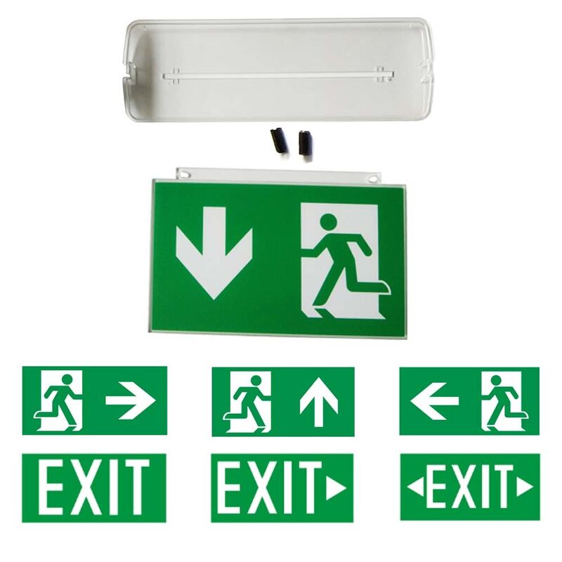 LED Ceiling Recessed Emergency Exit Sign Light Ni-Cd Battery 3 Year Warranty 6500K