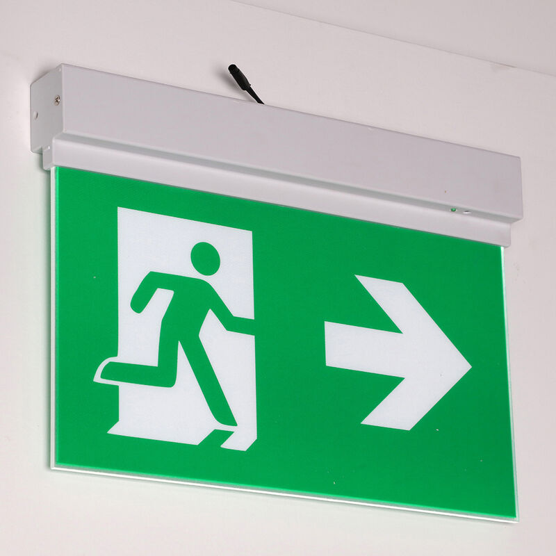 Double Sided Emergency LED Exit Sign 3 Hours Backup IP20 Rated 3 Year Warranty
