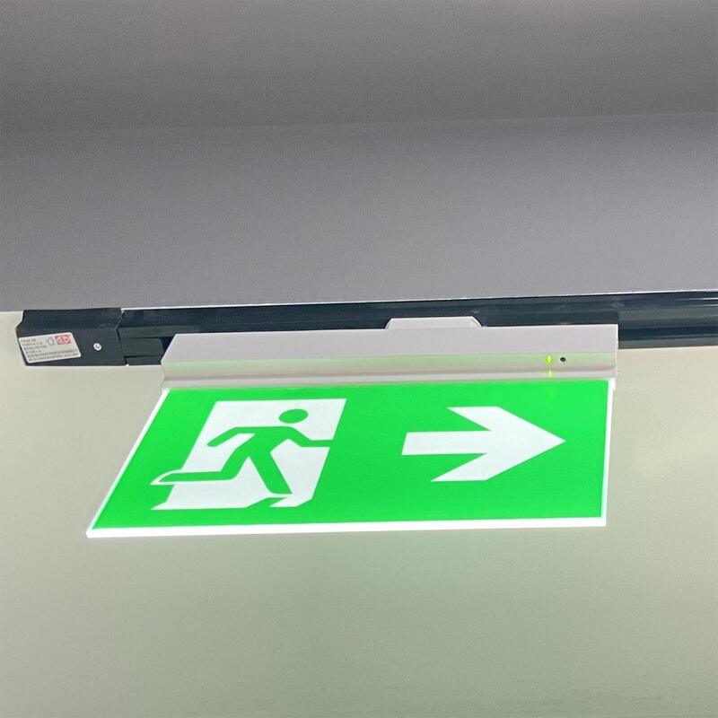 Double Sided Rechargeable LED Emergency Exit Sign with 3 Hours Backup, Li-ion Battery, and Plastic Construction