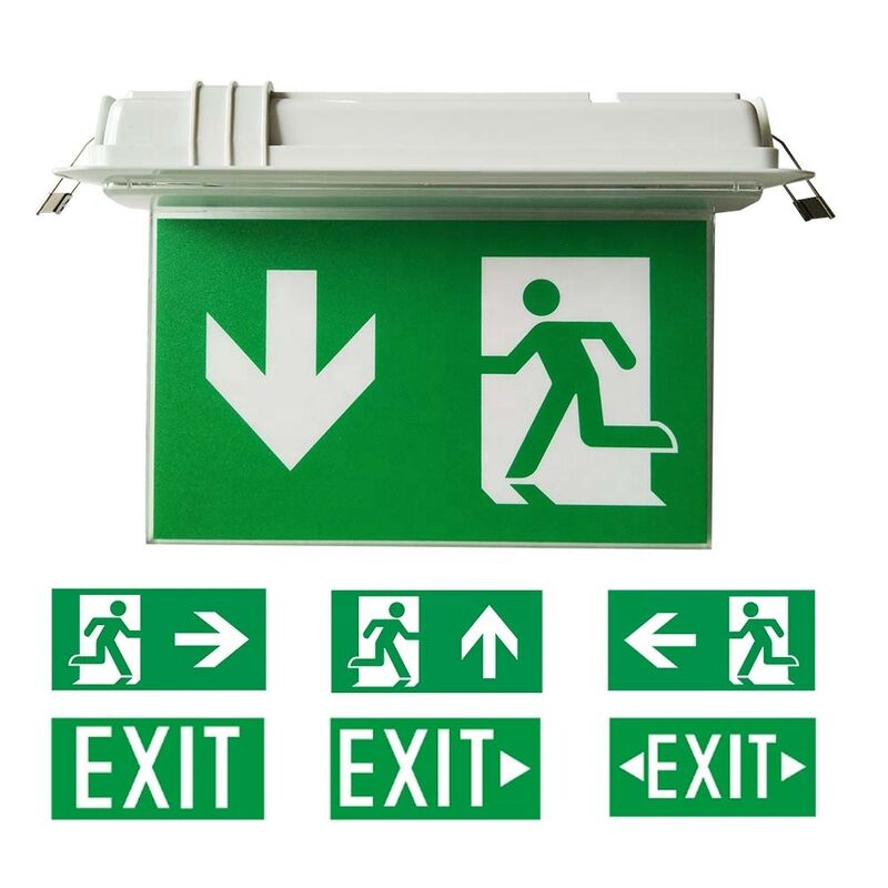 Double Sided Exit Sign Ni-Cd Battery 6 Pcs SMD 5730 LED Emergency Lighting 3 Year Warranty