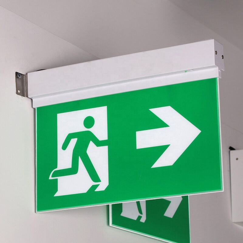 Rechargeable Double Sided Exit Sign Light with 3 Hours Backup and IP20 Rating for Emergency Lighting