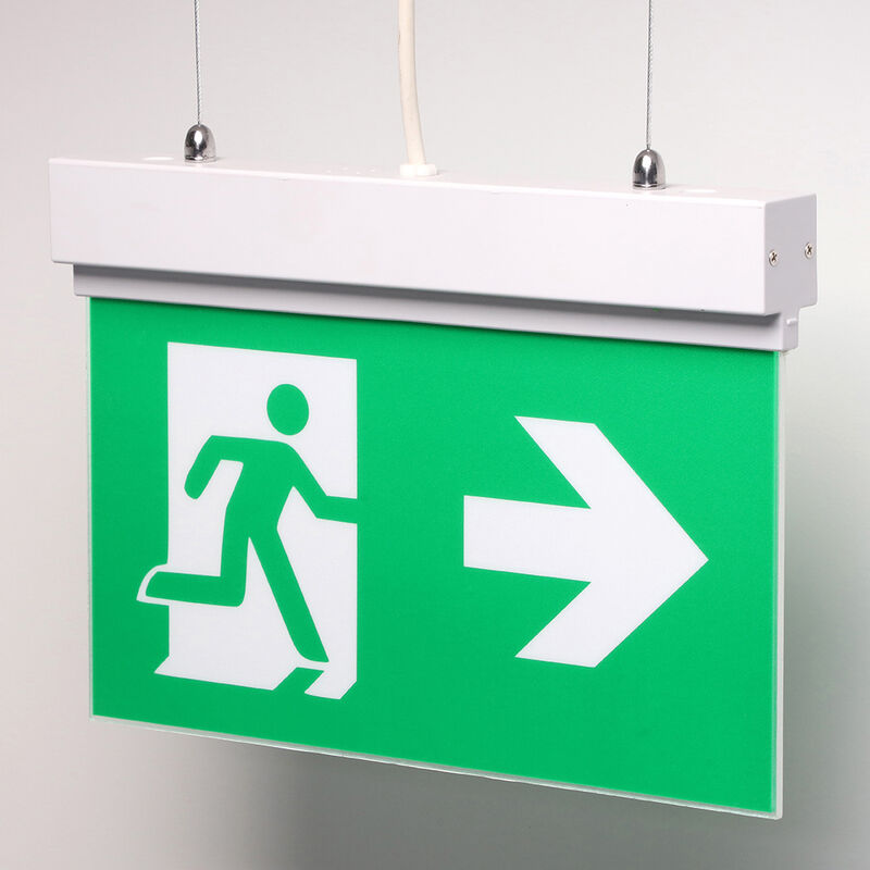 5-In-One Installation LED Emergency Exit Sign Li-Ion Battery 3 Hours Duration