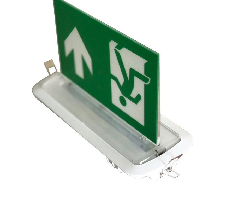 Easy To Install 3 Hours Led Ceiling Recessed Emergency Exit Signs With Scissors Trepanning Mould
