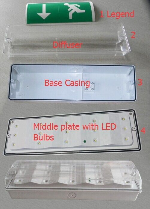 Customized LED Waterproof Emergency Light Wet Location Outdoor with Battery Backup Power Failure IP65 EL015EM