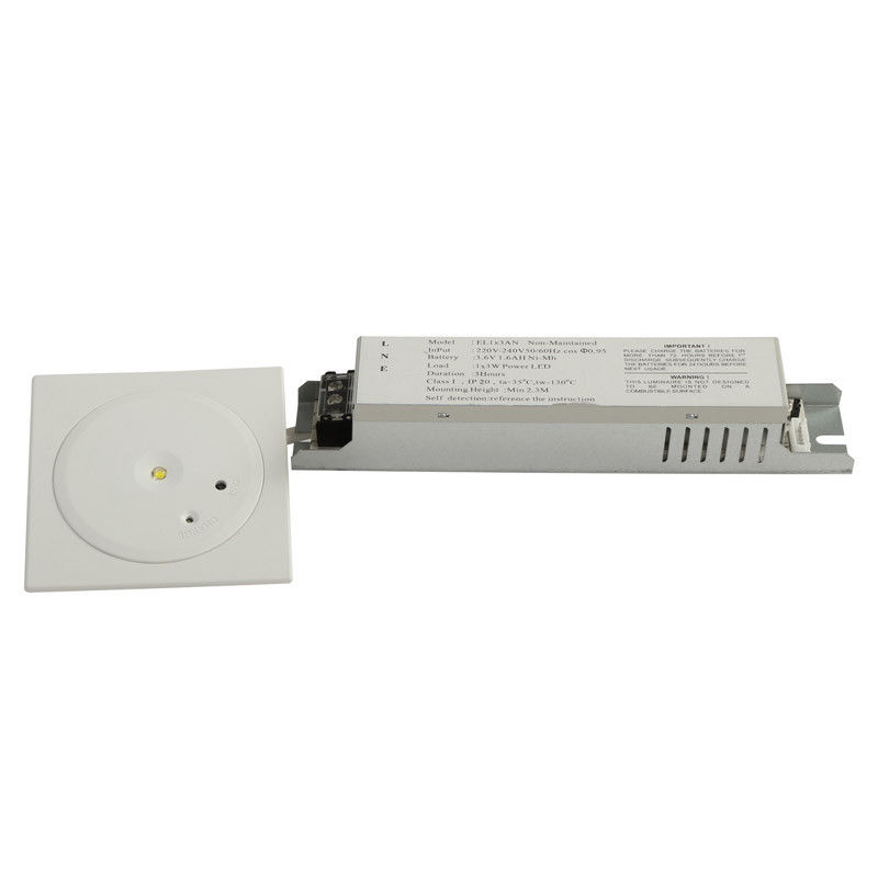 Custom SMD 3W Ceiling Recessed LED Emergency Downlight Battery Backup Ni-Mh 3.6V